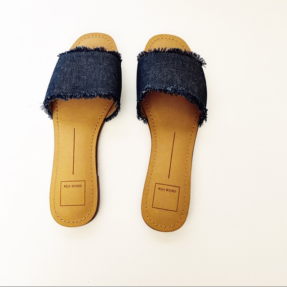 🤍Dolce Vita Blue Pearl Raw Edge Denim Sand… - Picture 3 of 3